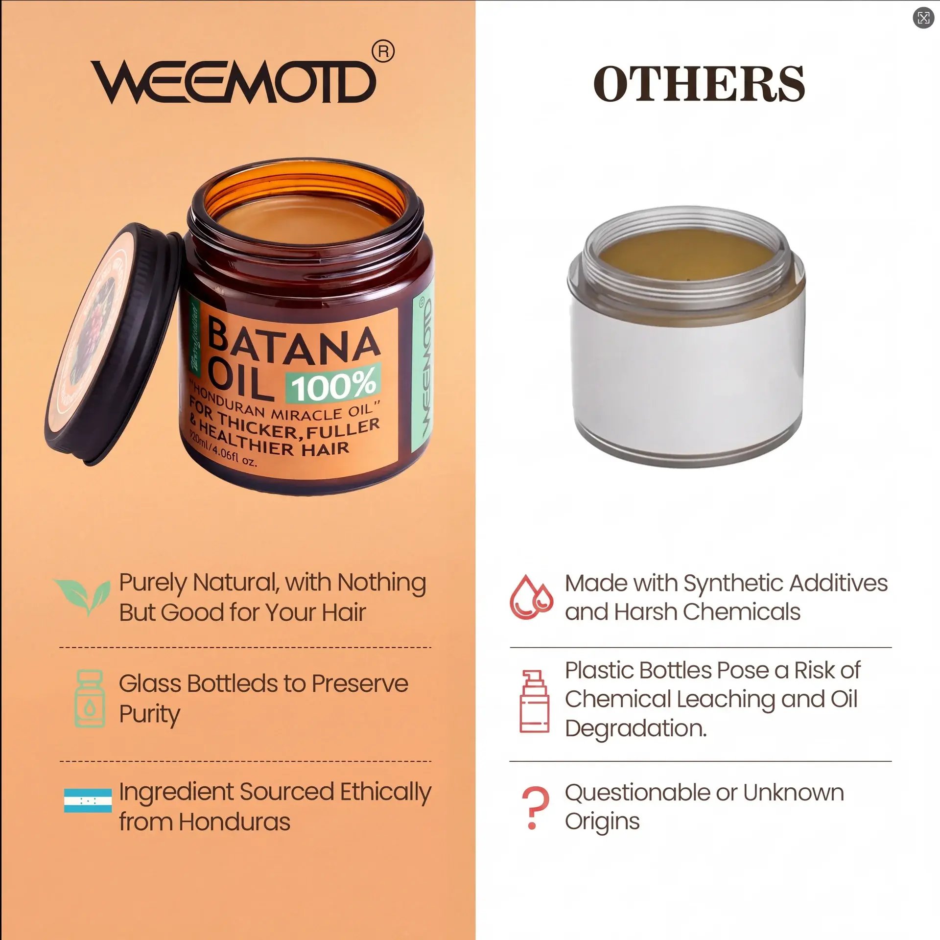WEEMOTD Batana Oil compared to other brands